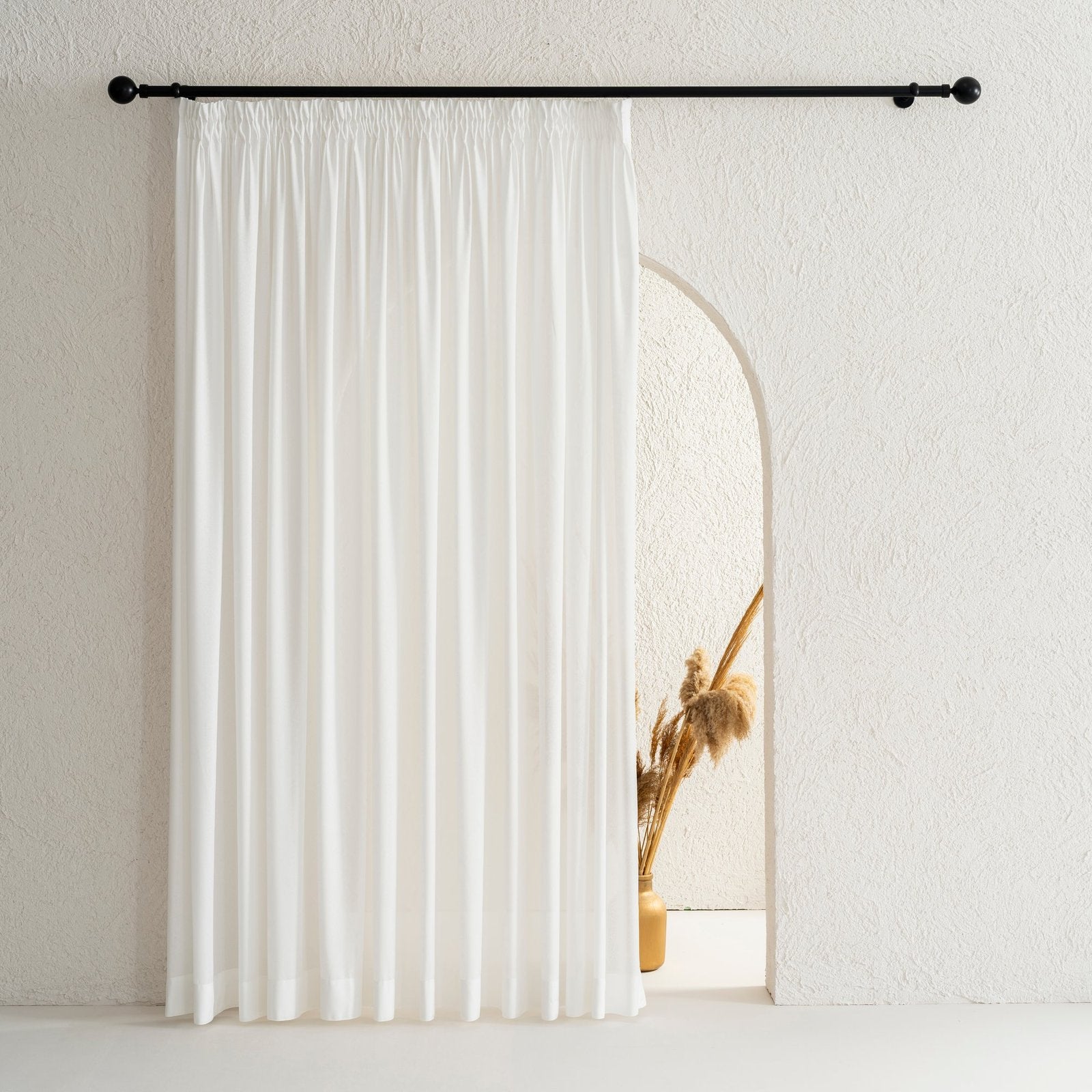 Beyaz İpek Dokulu Tül Perde | Calma