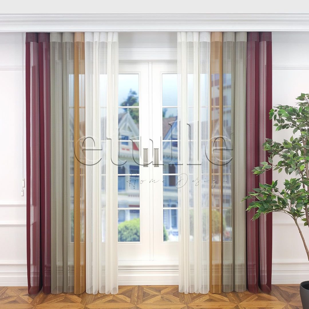 Tequila - Çizgili Dikey Tül Perde